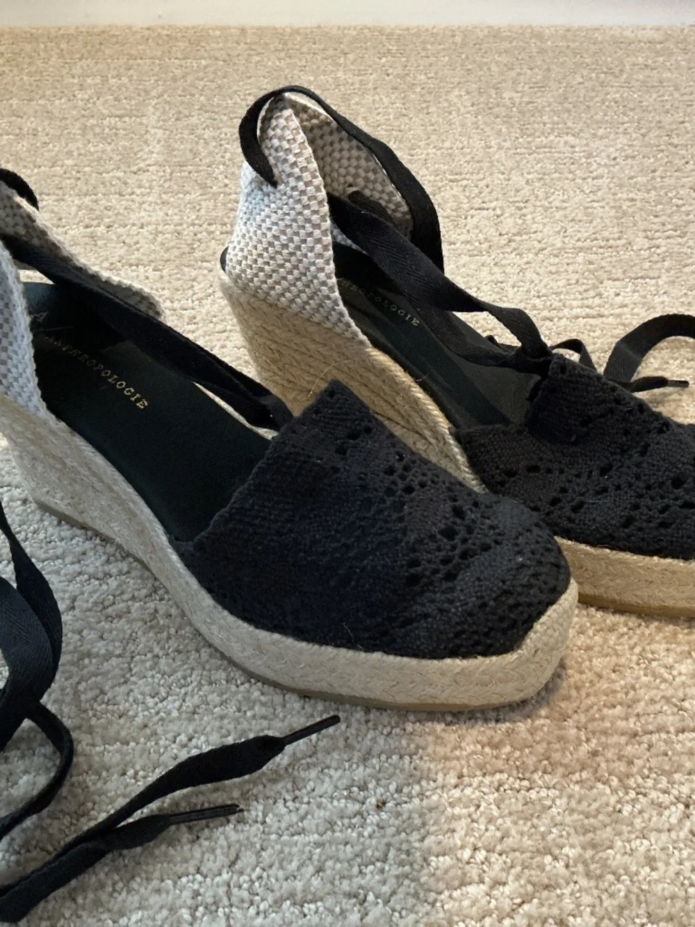 Black Espadrilles Anthropology size 38 converts to US 7.5